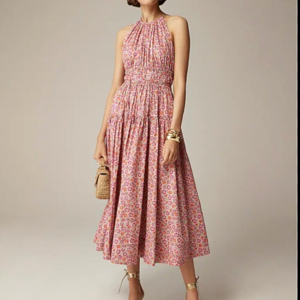 J Crew -  Tie-waist halter dress - Liberty  - Size medium